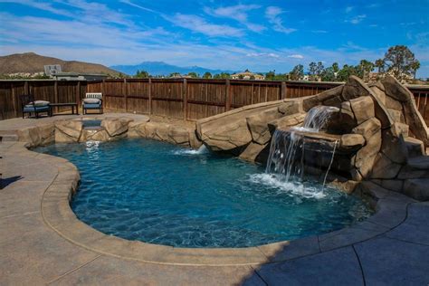 Faux Rock Pool With A Waterfallslide Combo All Wrapped Up In Menifee