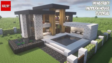Luxury Modern House In Minecraft Tutorial Youtube