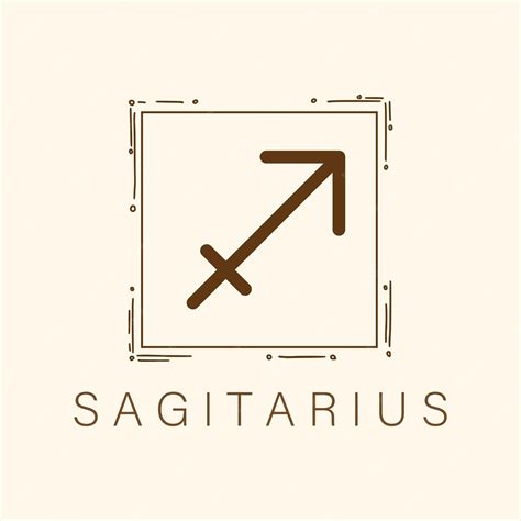Premium Vector Sagittarius Symbol On Doodle Frame Square Vector