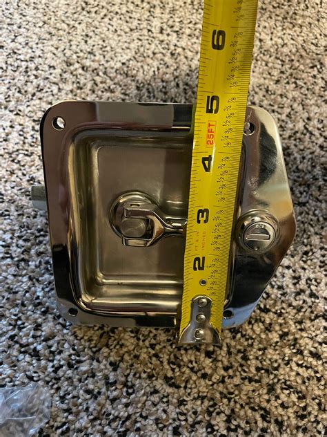 Trailer Door Latch T-Handle Lock Stainless Steel Chrome Keys Camper RV