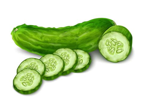 Cucumber Isolated On White 452570 Vector Art At Vecteezy