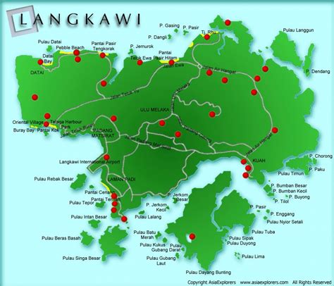 Карты Лангкави Малайзия Подробная карта Лангкави на русском языке с