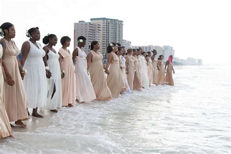 This Bride Had 34 Bridesmaids By Her Side On Her Wedding Day It Was