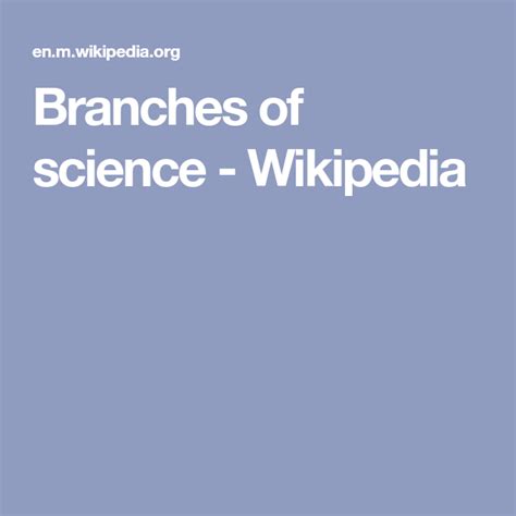 Branches Of Science Wikipedia Wikipedia Branches Homeschool