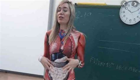 Bizarre Teacher Wears Human S Internal Organs Bodysuit To Teach