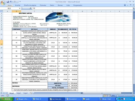 Informatica905 Factura Por Excel