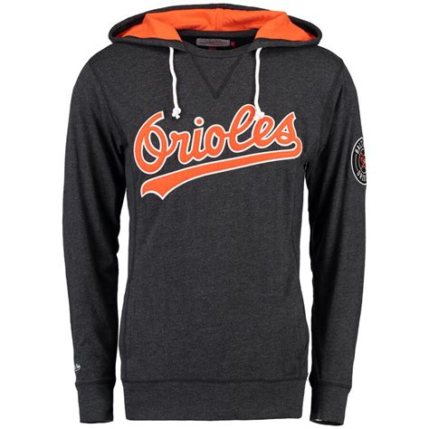Mitchell And Ness Baltimore Orioles Black Away Team Hoodie