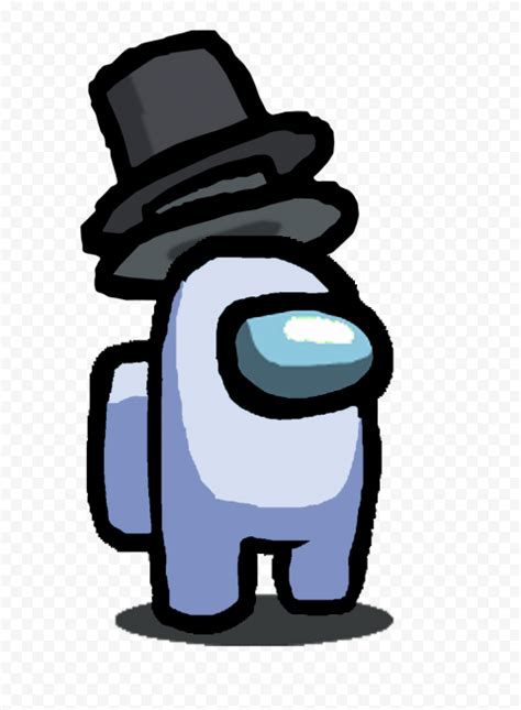 Hd White Among Us Character With Double Top Hat Png Citypng