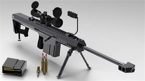 Barrett M107 50 Caliber Sniper Rifle Free 3d Model Stl