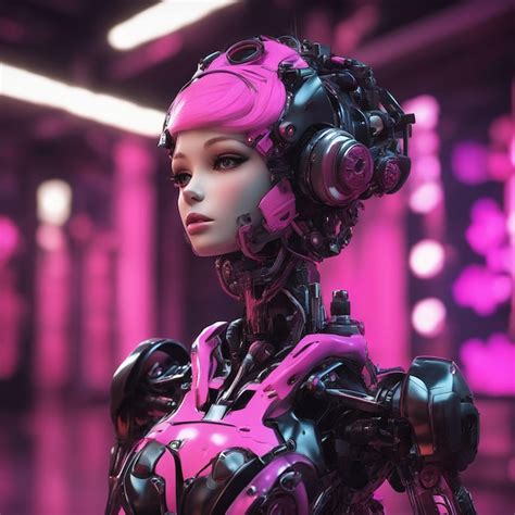 Premium Ai Image A Cute Robot Girl