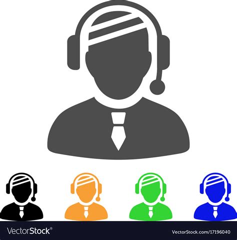 Sick Dispatcher Flat Icon Royalty Free Vector Image