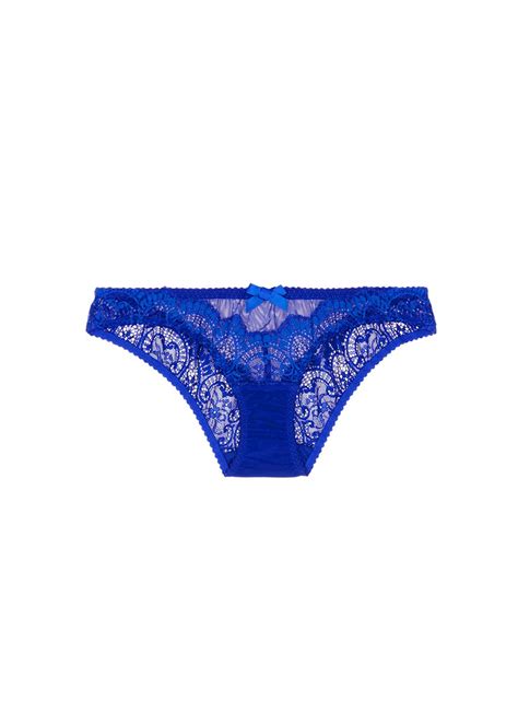 L Agent By Agent Provocateur Vanesa Lace Tulle Mini Briefs In Blue Lyst