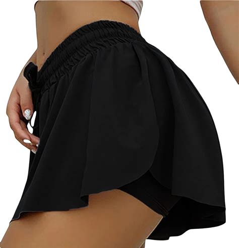 yhlzbnh women 2 in 1 loose sports skorts high waist solid athletic skorts with built in slip