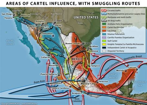 mexico s areas of cartel influence and smuggling routes