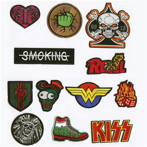 Fashion Punk Hyperbole Patchwork Patch Embroidered Patches For Clothing