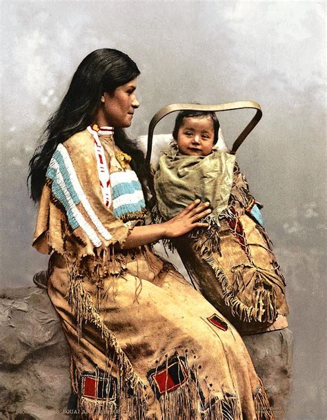 Ojibwas Equal And Papoose 1903 By Known Native American Indians