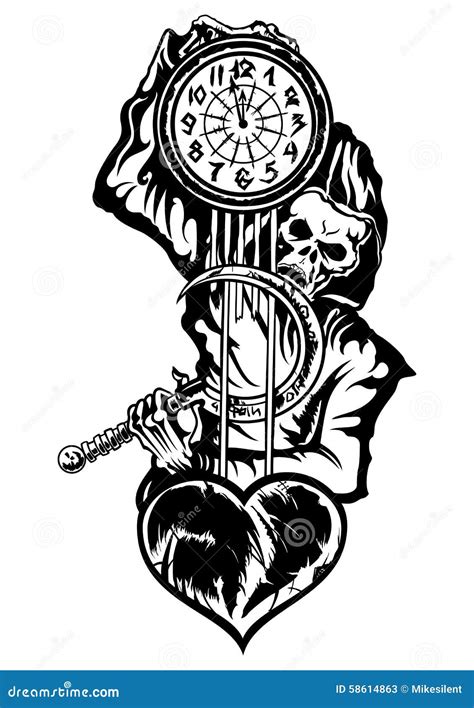 Grim Reaper Holding Clock