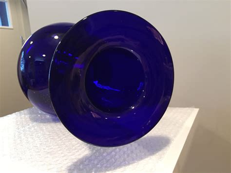 Holmegaard Glass Otto Brauer Cobalt Blue Gulvase Architectural Scale Floor Vase Ebay