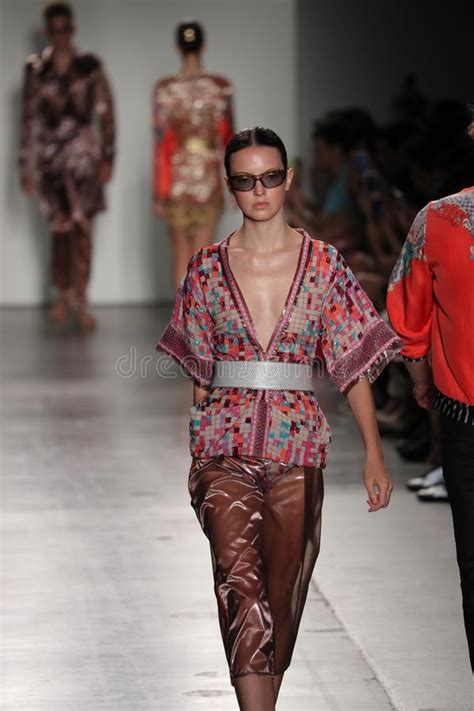 A Model Walks The Runway At The Custo Barcelona Fashion Show Editorial
