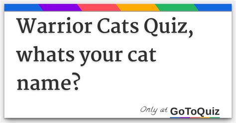 Warrior Cats Quiz Whats Your Cat Name