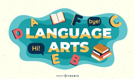 Language Arts Subject Illustration Vector Download