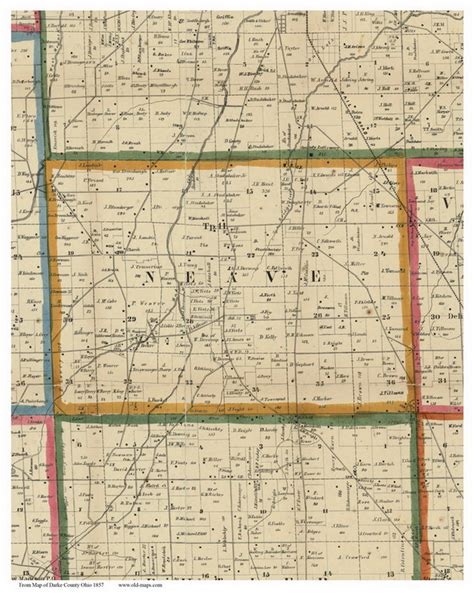 Neave Ohio 1857 Old Town Map Custom Print Darke Co Old Maps