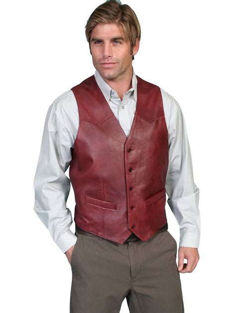Scully Leather Mens Scully Lambskin Button Front Vest 503 Long