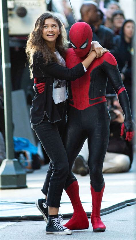 Zendaya maree stoermer coleman better known as zendaya for short is an american actress and singer. ZENDAYA on the Set of Spider-man: Far from Home in New ...