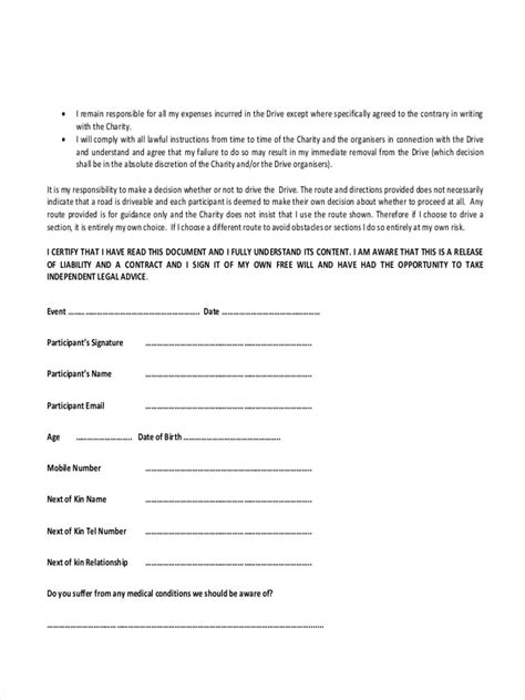 Free 7 Accident Waiver Forms In Ms Word Pdf