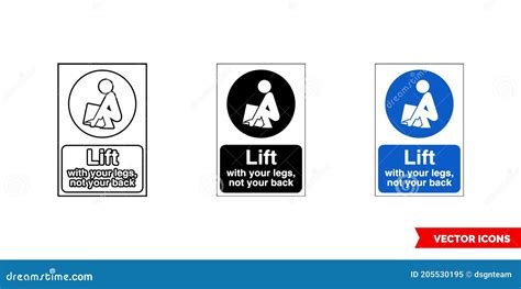Construction Mandatory Signs Icon Set Of Outline Types Isolated Vector