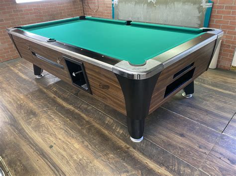 8′ Dynamo Walnut Used Coin Operated Pool Table Used Coin Operated Bar Pool Tables