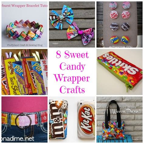 Chocolate wrappers re written kit kat hanging by a thread. 8 Sweet Candy Wrapper Crafts - Recycled Crafts