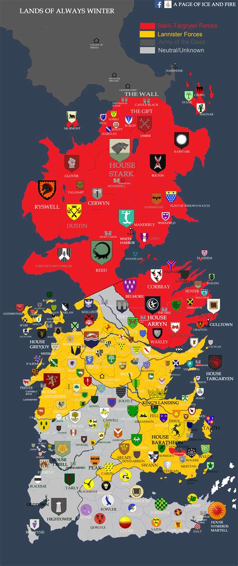 Main Spoilers Political Map Of Westeros As Of S E R Gameofthrones