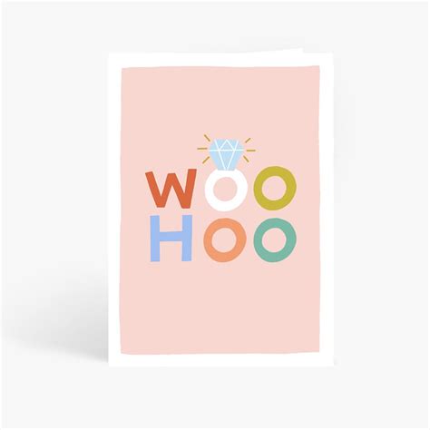 Woohoo Card Engagement Card Youre Engaged Cute Engagement Card