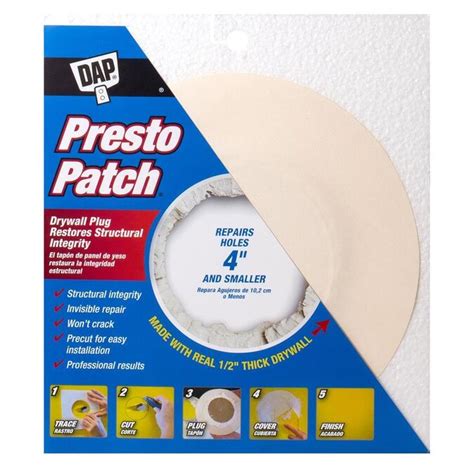 Dap Presto Patch 6875 In X 6875 In Drywall Repair Patch In The