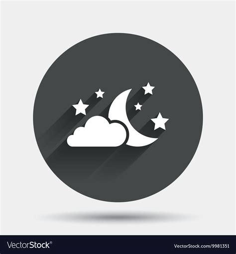 Moon Clouds And Stars Sign Icon Dreams Symbol Vector Image