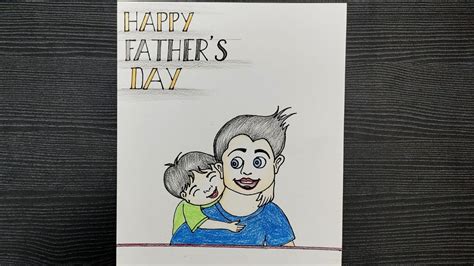 Father And Son Drawing Easy Drawing Of Fathers Day Step By Step