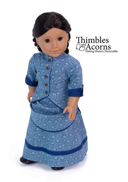 Thimbles And Acorns 1870s Bustle Dress Doll Clothes Pattern 18 Inch