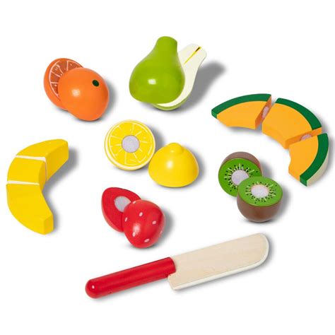 Melissa And Doug Cutting Fruit Wooden Play Food Set Nfm