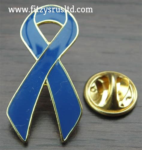 Blue Ribbon Lapel Pin Badge Awareness Brooch