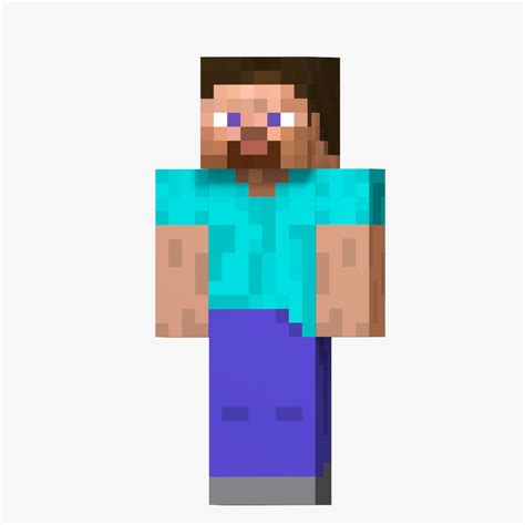 Steve Character From Minecraft 3d Model 9 Max Obj Fbx Free3d
