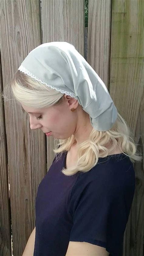 Gray Headcovering Lace Border Head Covering Christian Head Etsy