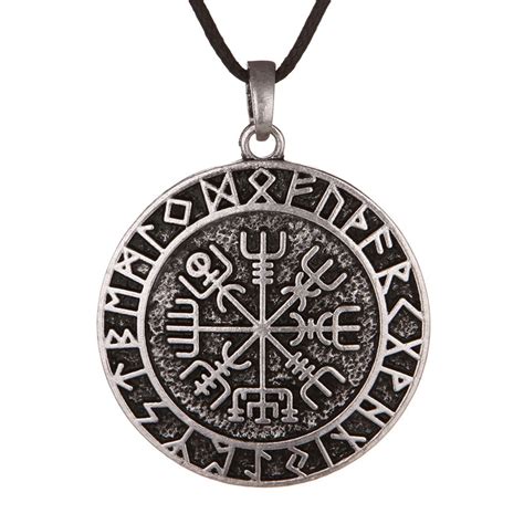 5pcs Vegvizir Compass Charm Rune Circle Norse Viking Amulets And
