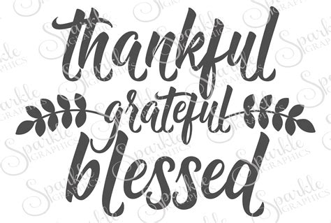 Thankful Grateful Blessed Cut File Set | SVG, EPS, DXF, PNG (37417