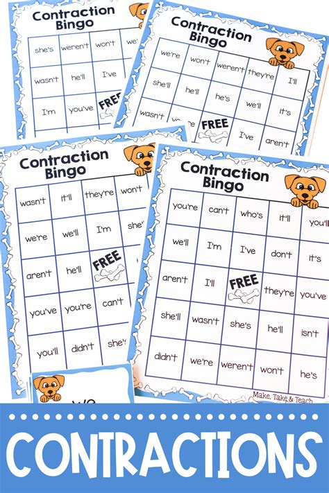 Games For Teaching Contractions Make Take Teach