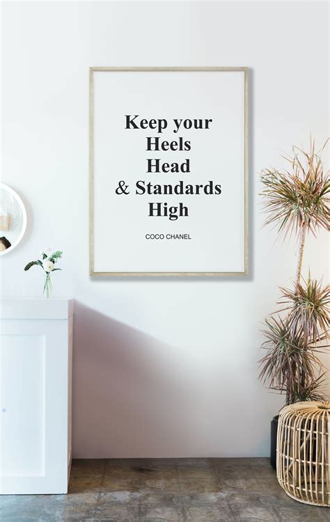 Coco Chanel Zitat Print Keep Your Heels Kopf Und Standards Etsyde