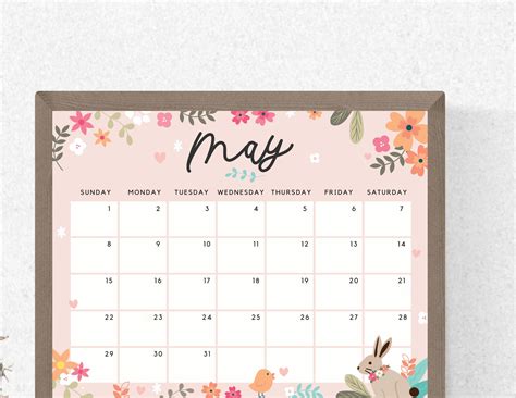 May 2022 Calendar Printable Calendar Planner Cute Spring And Etsy