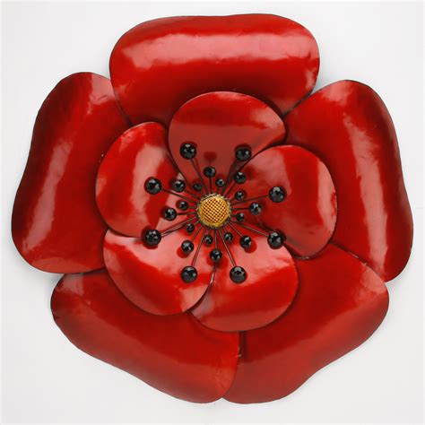 Juliana Poppy Red Bloom Metal Wall Art Sculpture Ebay