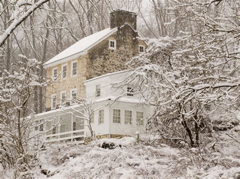 Old Farm House In Snow White Clay Preserve Snowy