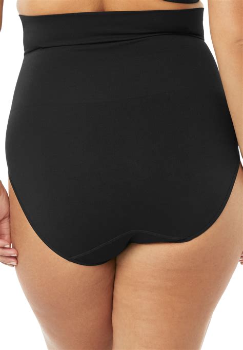 secret solutions women s plus size seamless high waist brief body shaper ebay